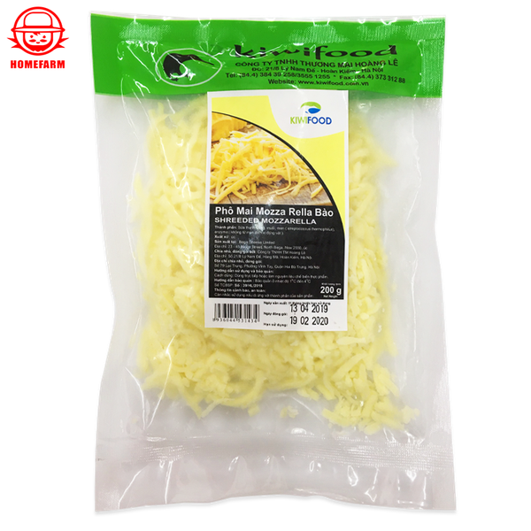 Phô mai Mozzarela bào 200gr - Australia túi