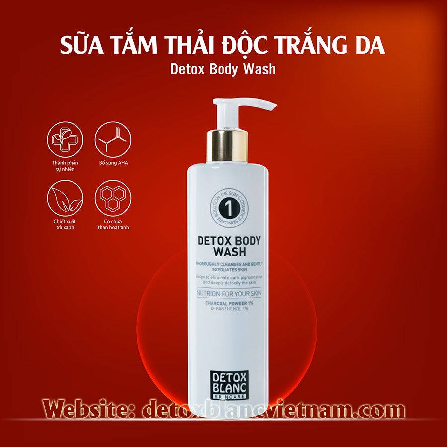 Sữa Tắm Thải Độc Trắng Da Than Hoạt Tính - Detox Body Wash