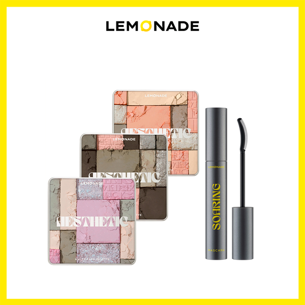 COMBO BẢNG PHẤN MẮT ĐA NĂNG LEMONADE AESTHETIC MULTI-TASK PALETTE 10.8G & CHUỐT MI TƠI DÀI LÂU TRÔI LEMONADE SOARING MASCARA