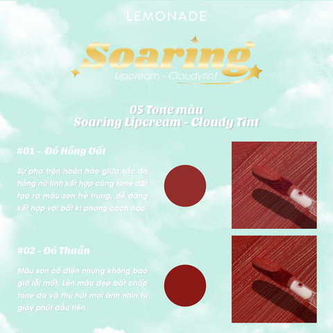  SON KEM LÌ NHẸ MÔI LEMONADE SOARING LIPCREAM 