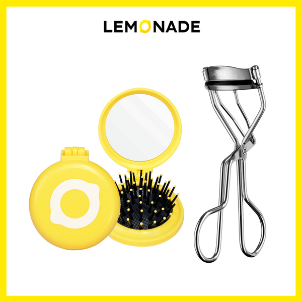 [QUÀ TẶNG] KẸP MI & GƯƠNG LƯỢC GẬP LEMONADE