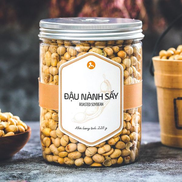 Đậu nành sấy, 225g, hũ, mẫu nắp nhôm