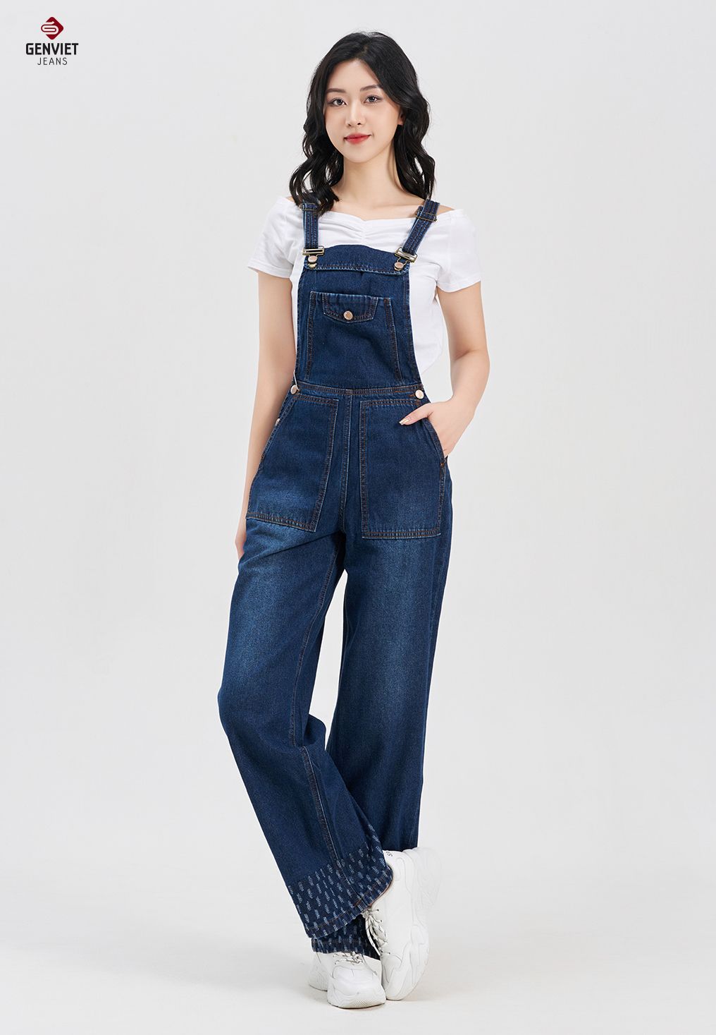  Yếm Nữ Jeans Suông TY124J8183 