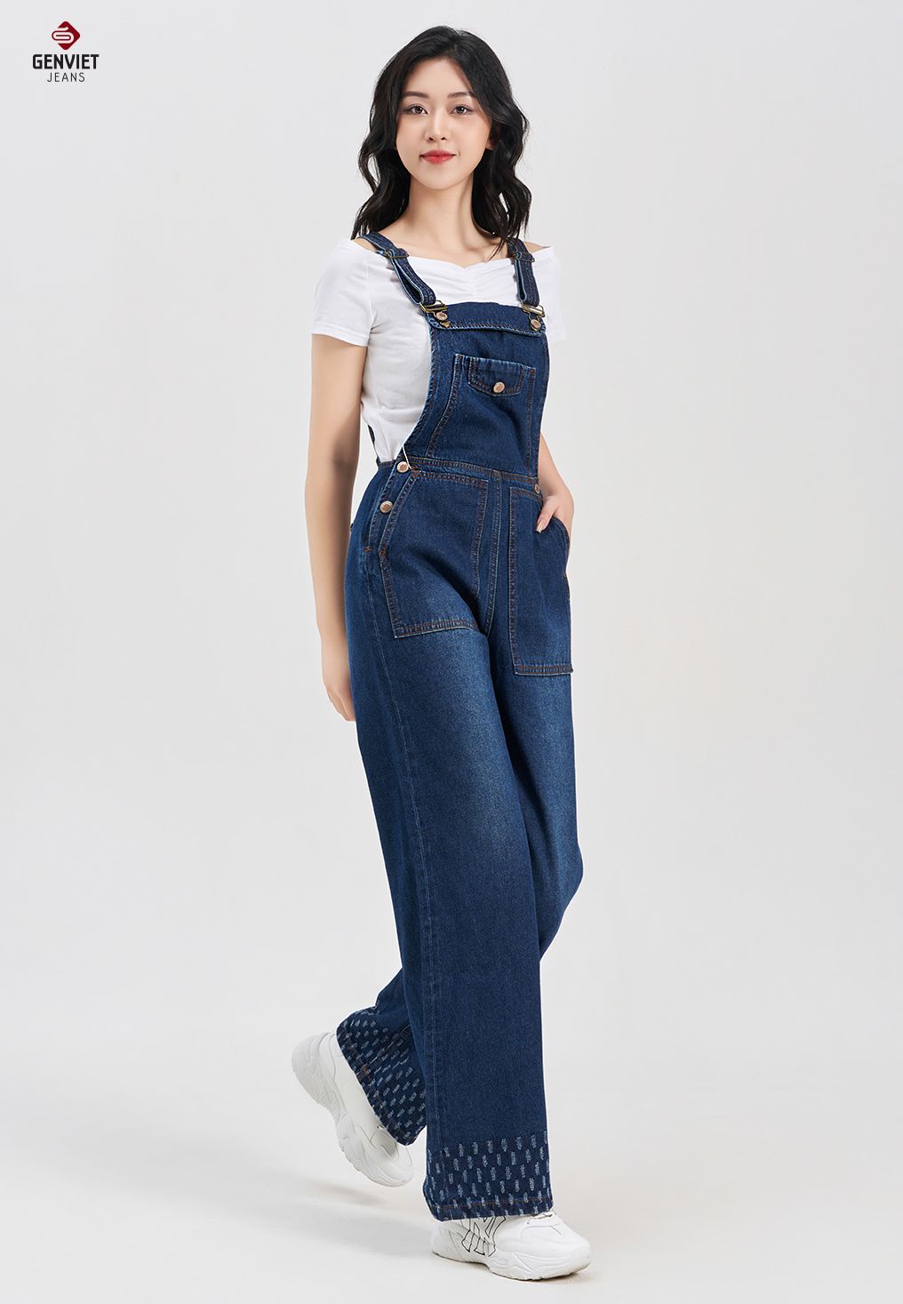  Yếm Nữ Jeans Suông TY124J8183 