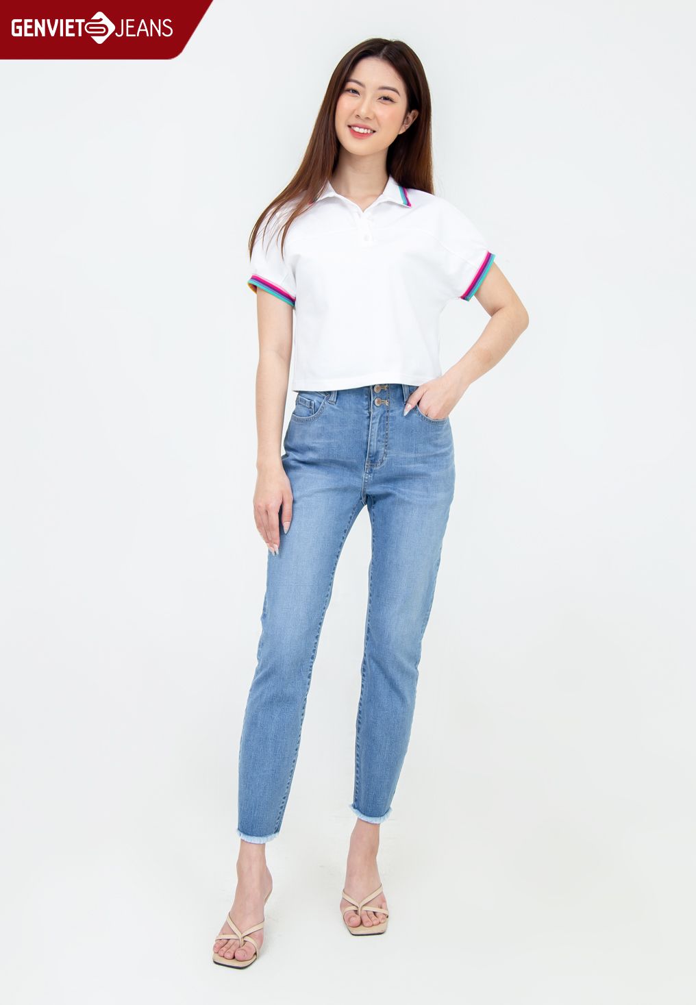  Quần Dài Nữ Jeans Col Cơ Bản TQ103J2131 