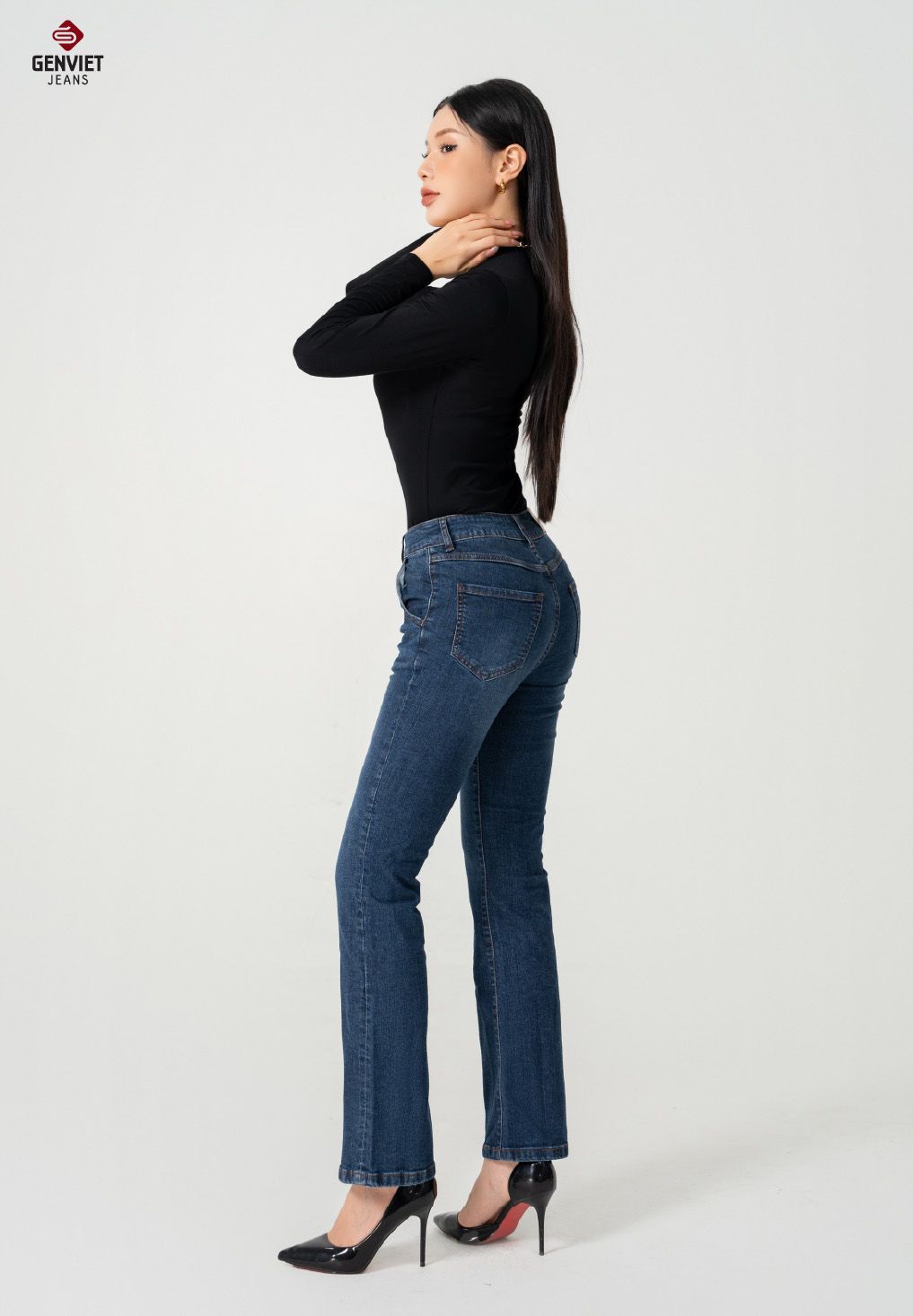  Quần Dài Nữ Jeans Ống Vảy DQ110J8408 