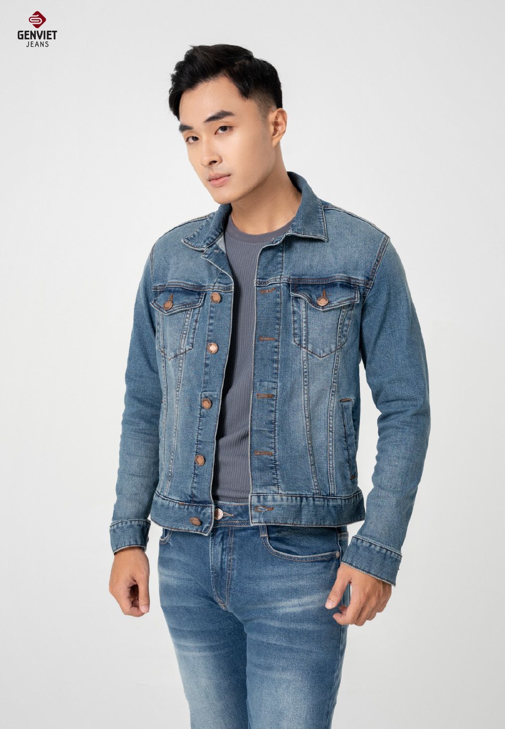  Áo Khoác 1 Lớp Nam Jeans Ôm Vừa T6121J8432 