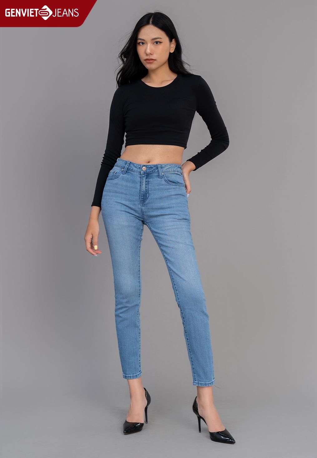  Quần Dài Nữ Jeans Col Cơ Bản DQ103J2300 