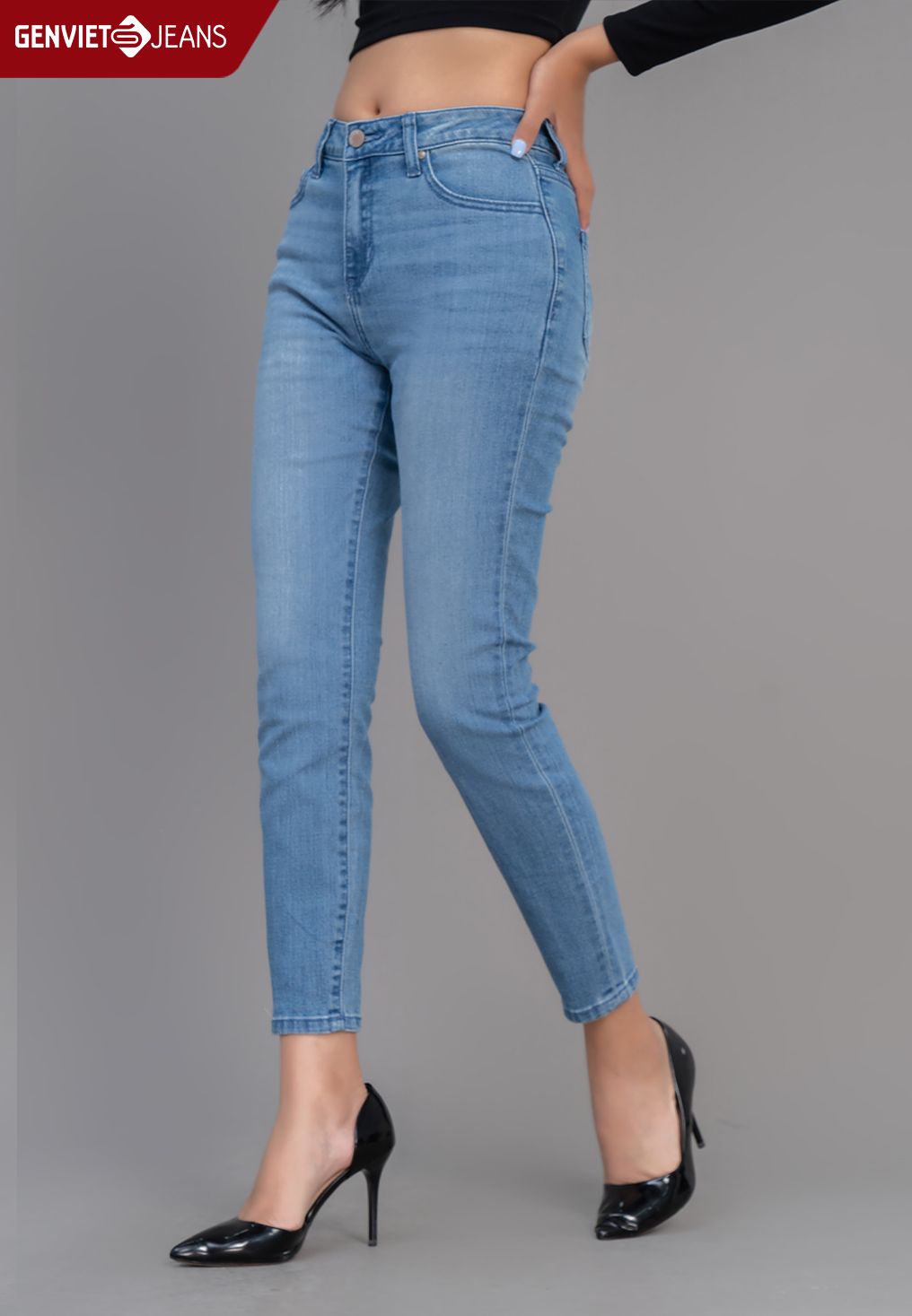  Quần Dài Nữ Jeans Col Cơ Bản DQ103J2300 