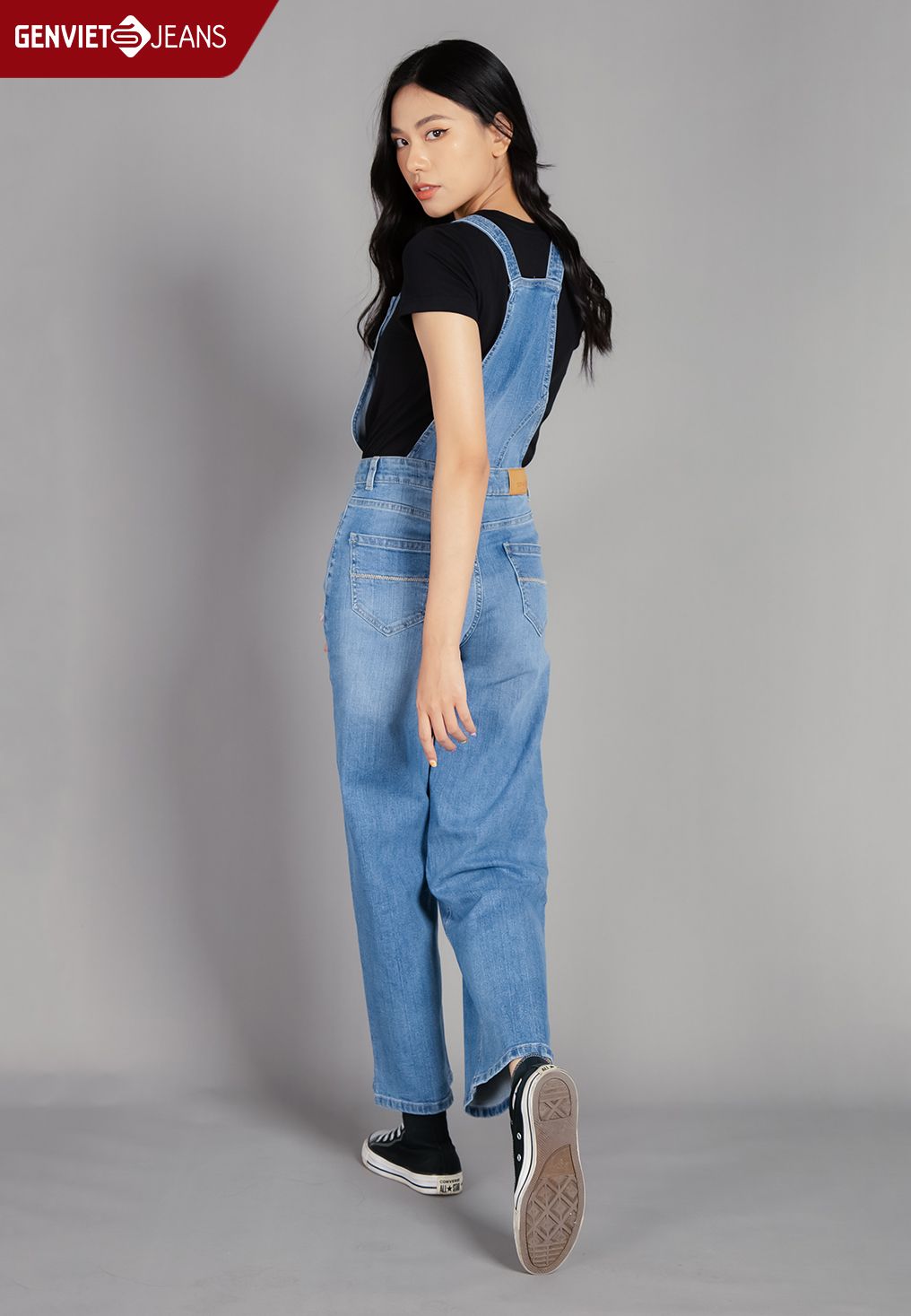  Yếm Nữ Jeans Suông TY124J2303 