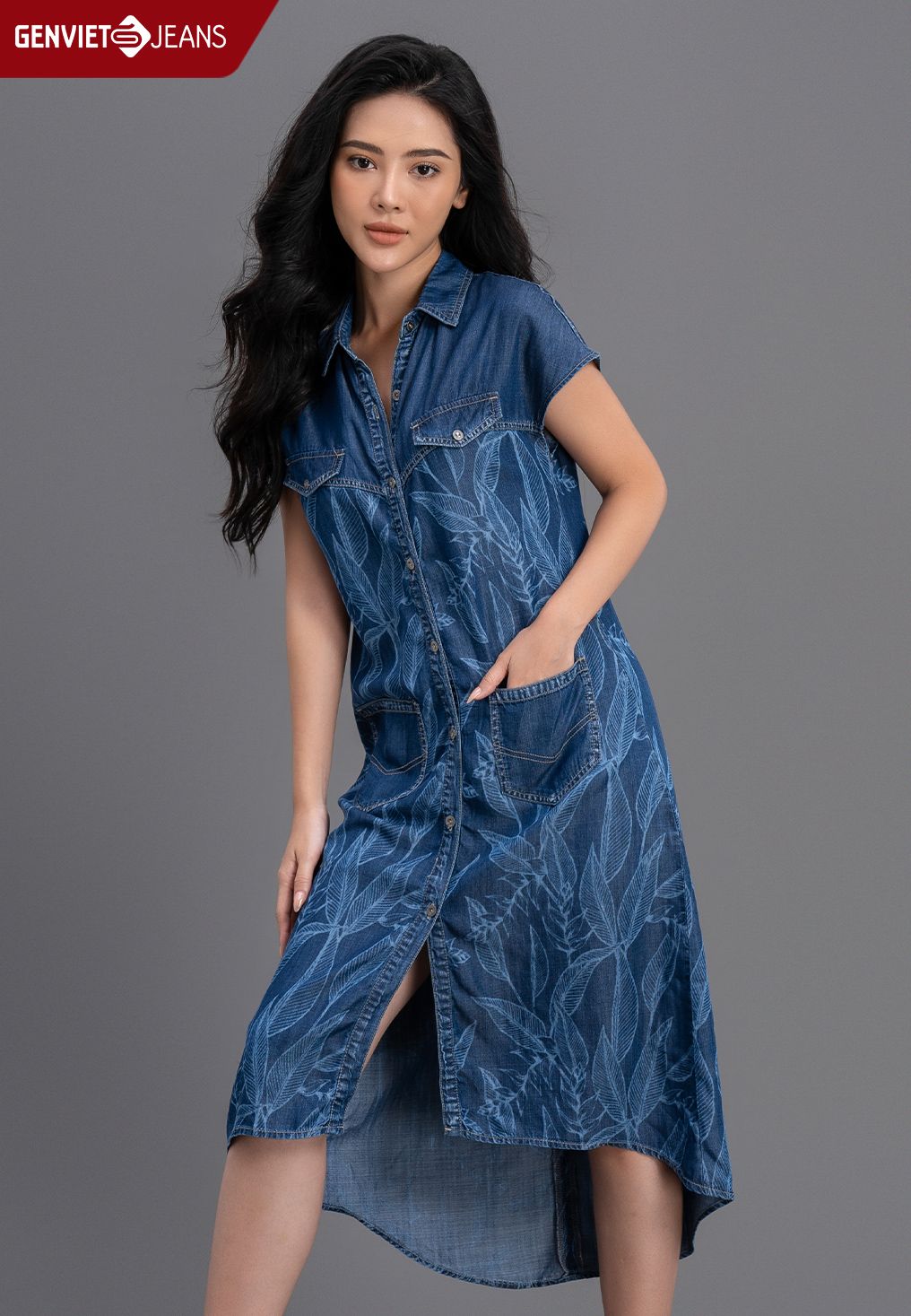  Đầm Nữ Jeans Suông XD324J8177 