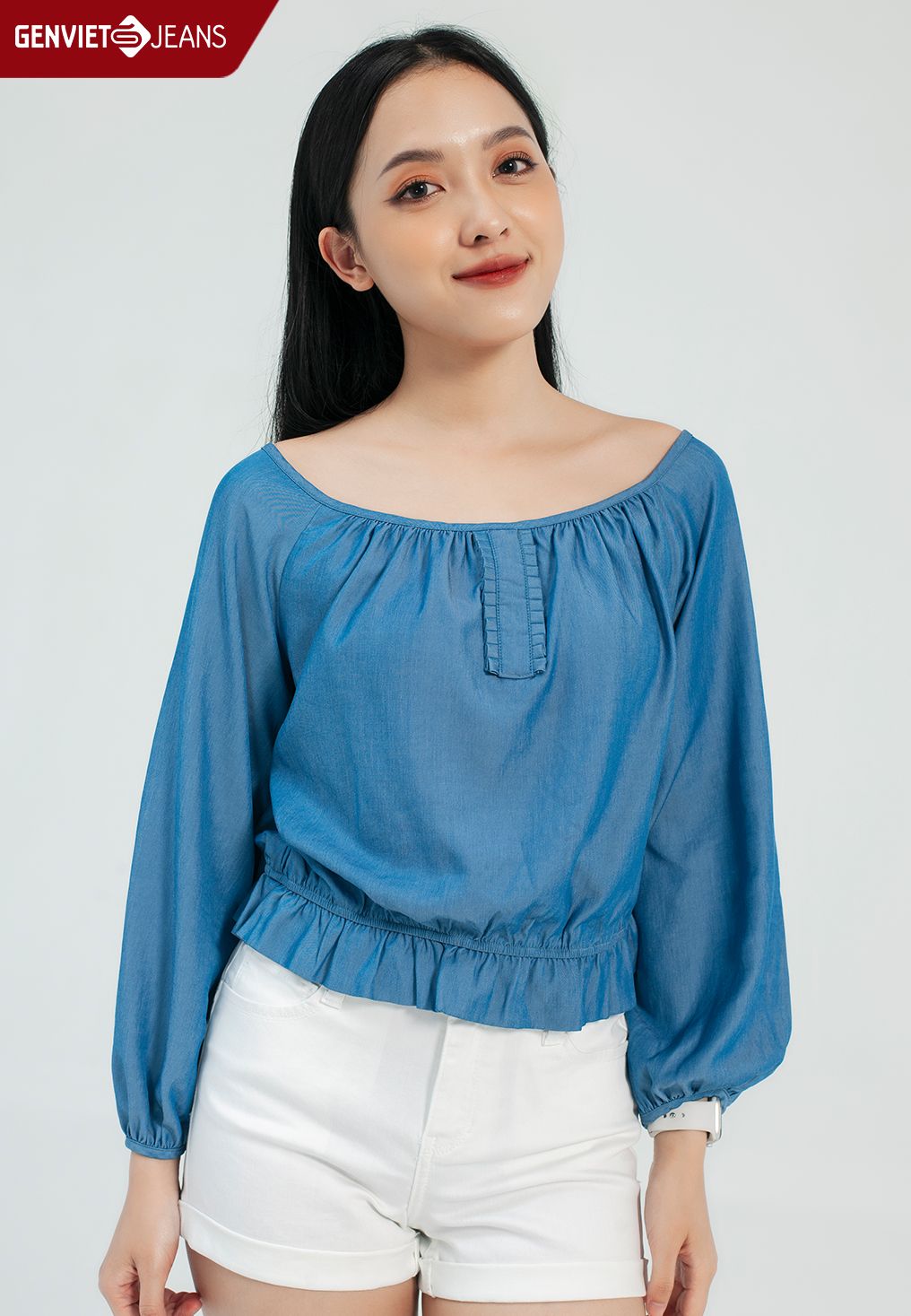  Áo Sơ Mi Dài Tay Nữ Cotton Croptop TA129C1702 