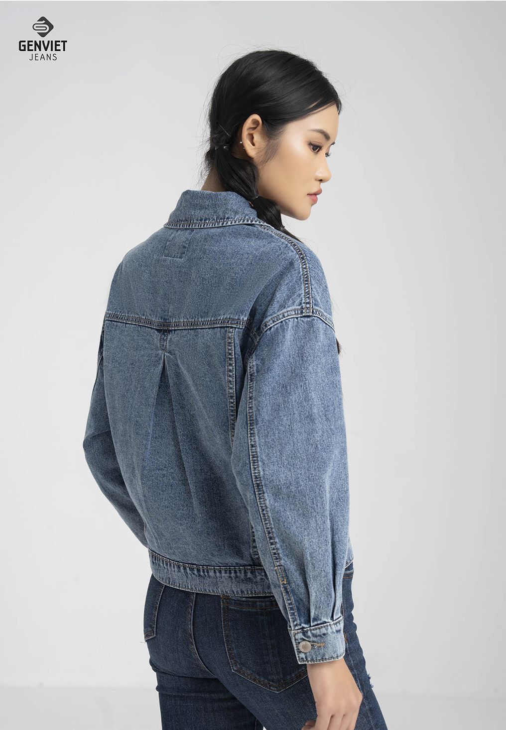  Áo Khoác 1 Lớp Nữ Jeans Suông TK124J8043 