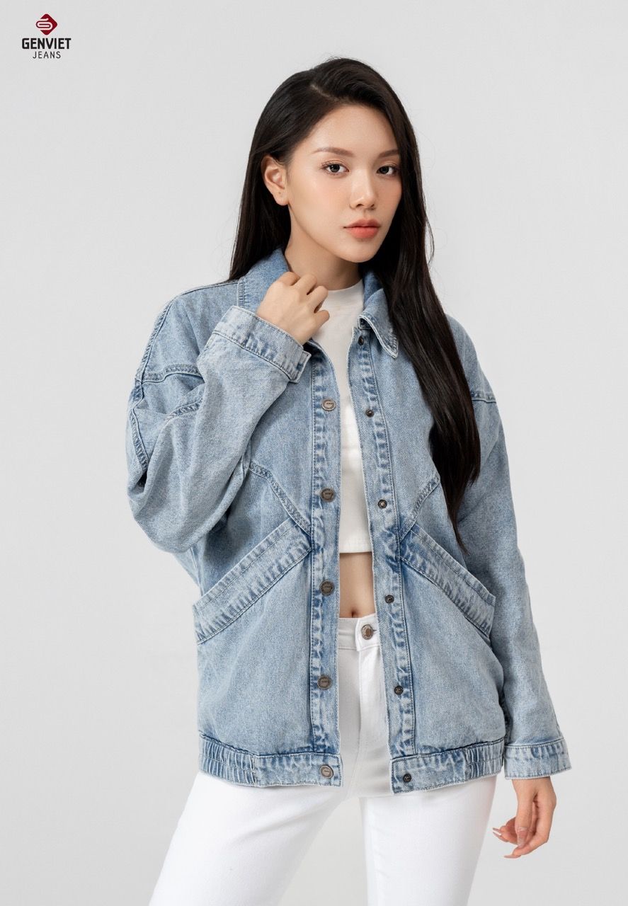  Áo Khoác 1 Lớp Nữ Jeans Suông Free Size XK124J8457 