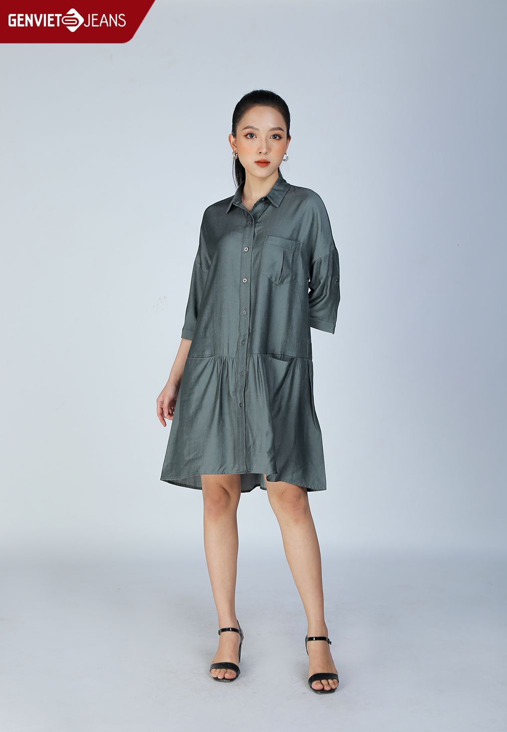  Đầm Tay Lỡ Nữ Cotton Suông XD224C1768 