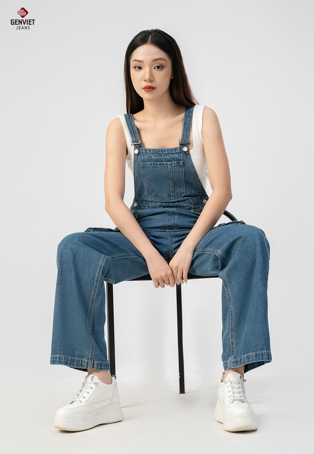  Yếm Dài Nữ Jeans Suông Trẻ Trung TY124J8554 