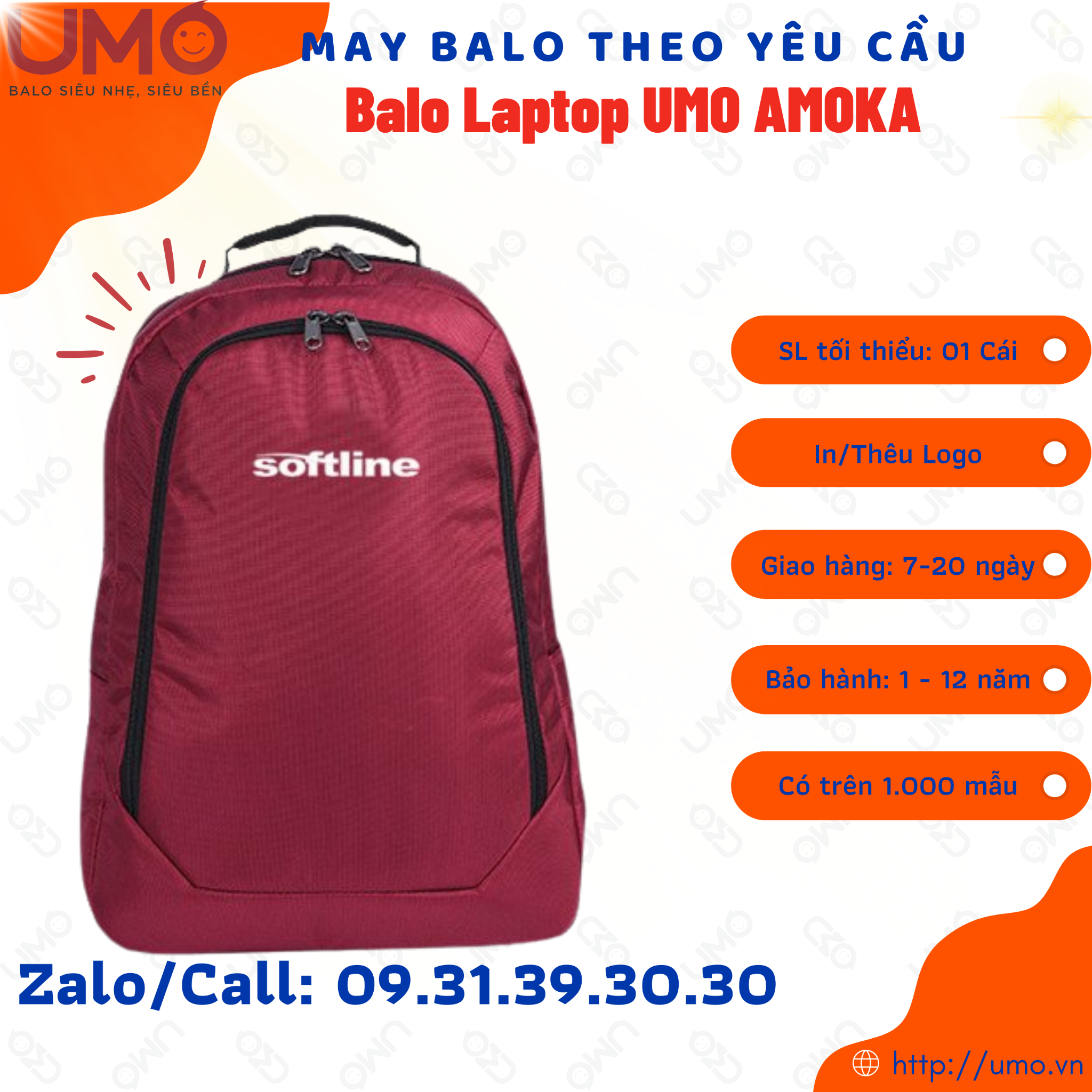 May Balo Theo Yêu Cầu - Balo Logo LB2B975