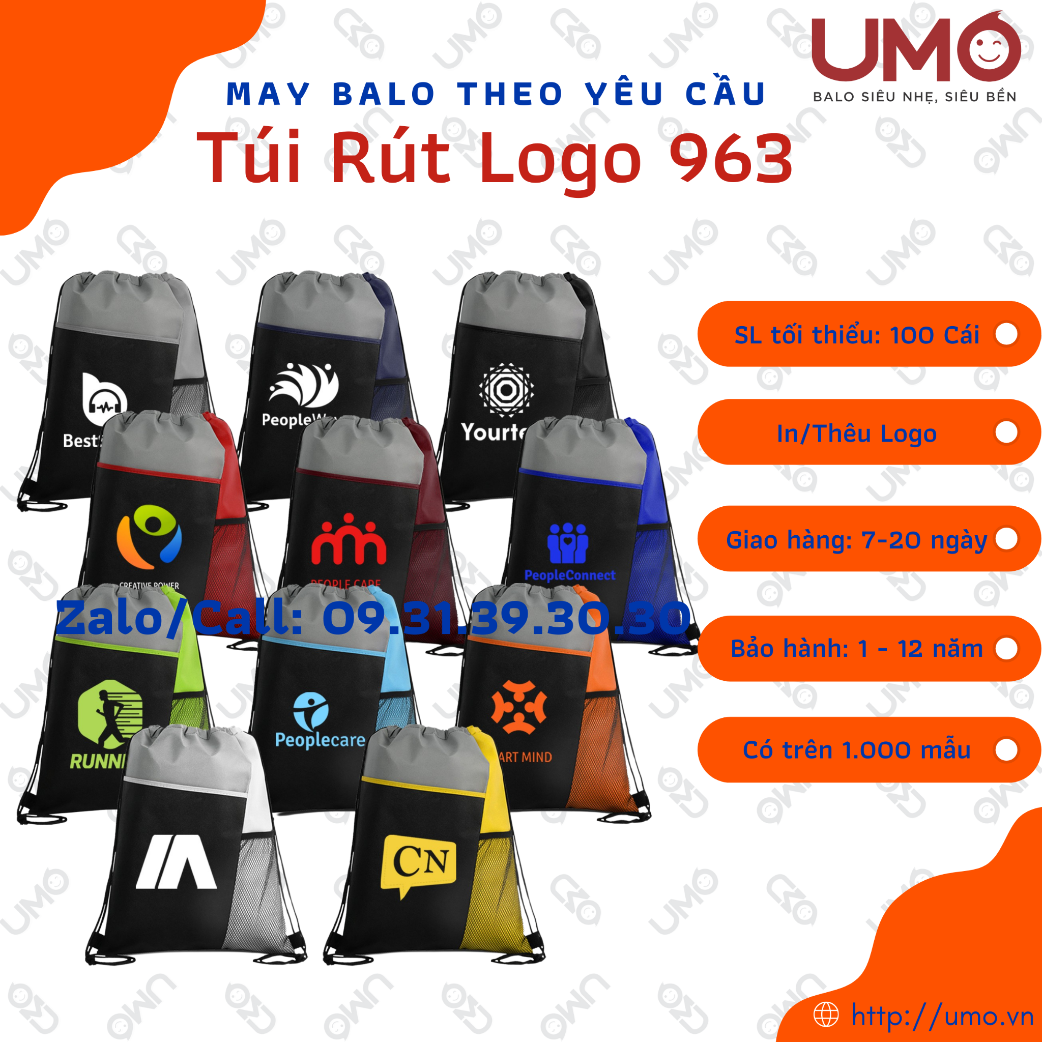  May Balo Theo Yêu Cầu - Balo Logo LB2B962 