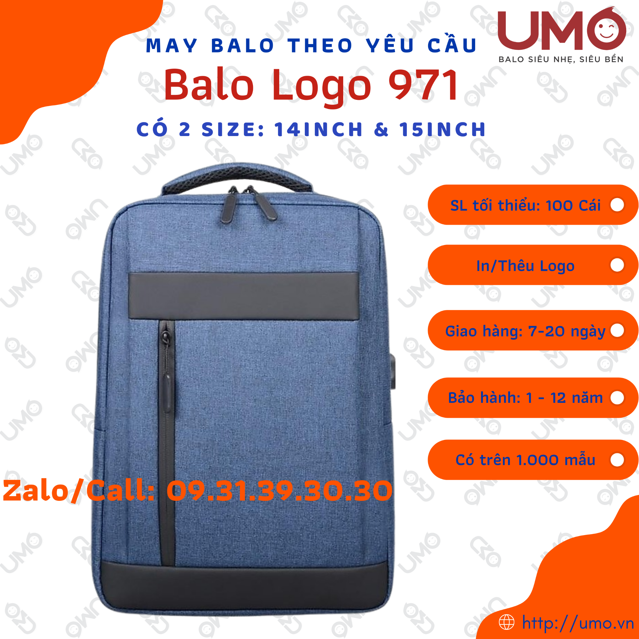  May Balo Theo Yêu Cầu - Balo Logo LB2B975 