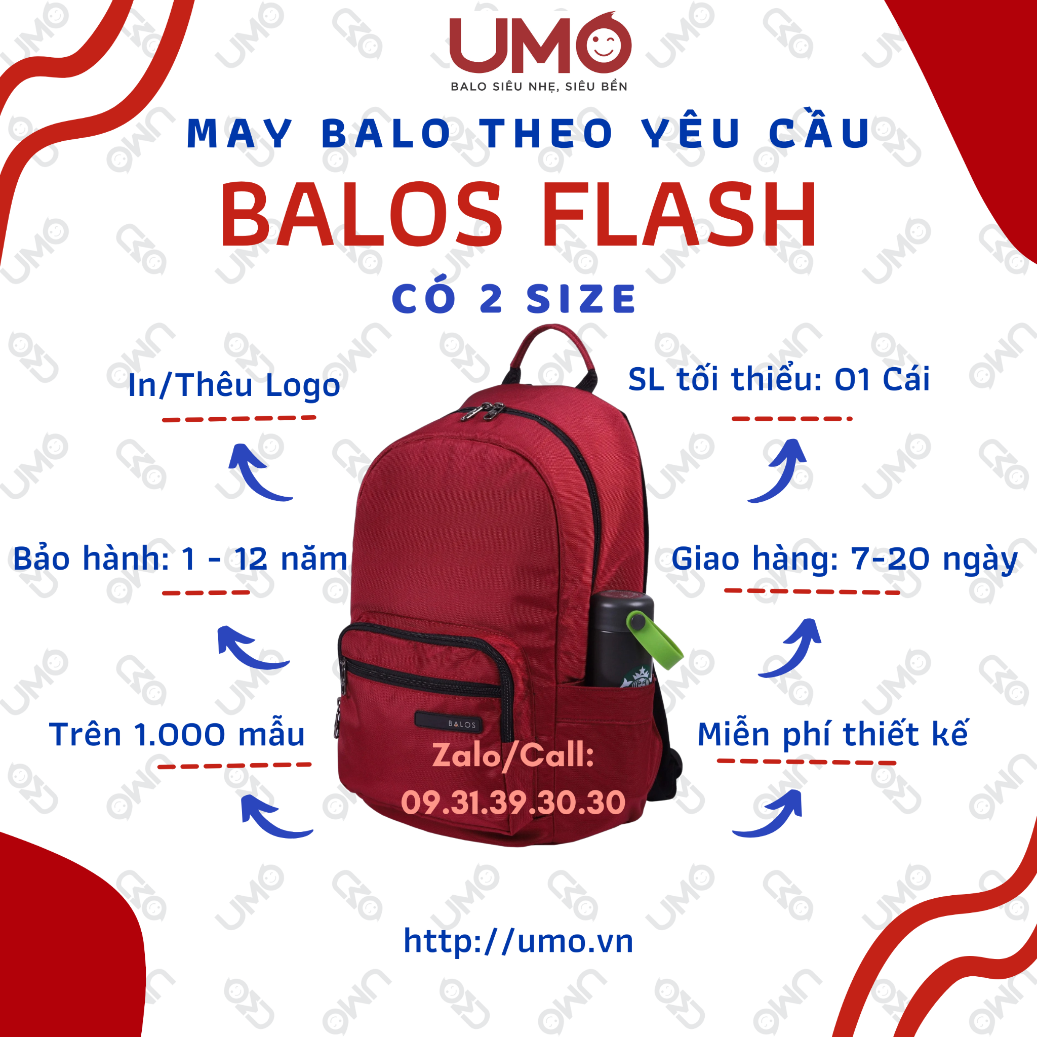 May Balo Theo Yêu Cầu - Balo Logo LB2B972