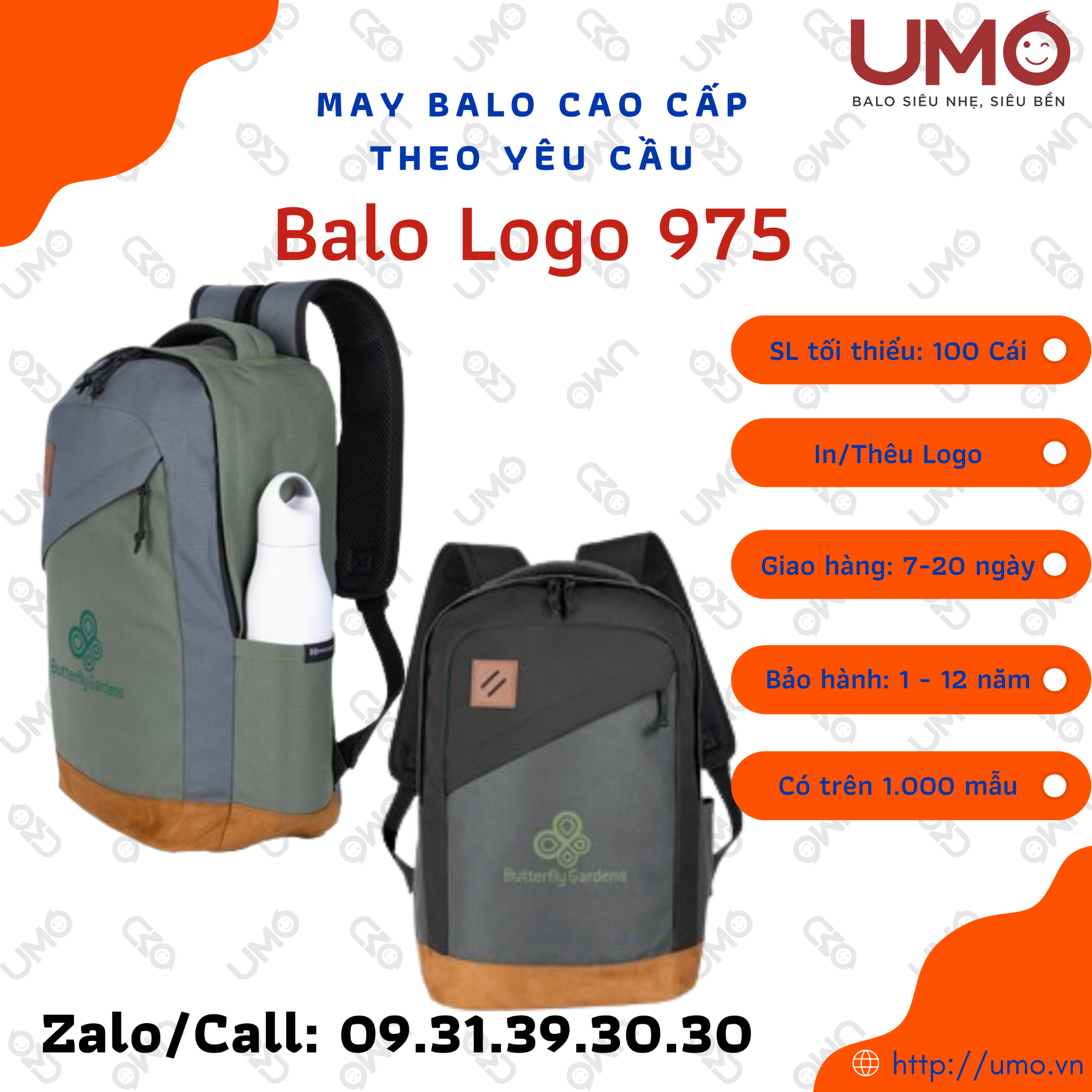 May Balo Theo Yêu Cầu - Balo Logo LB2B963