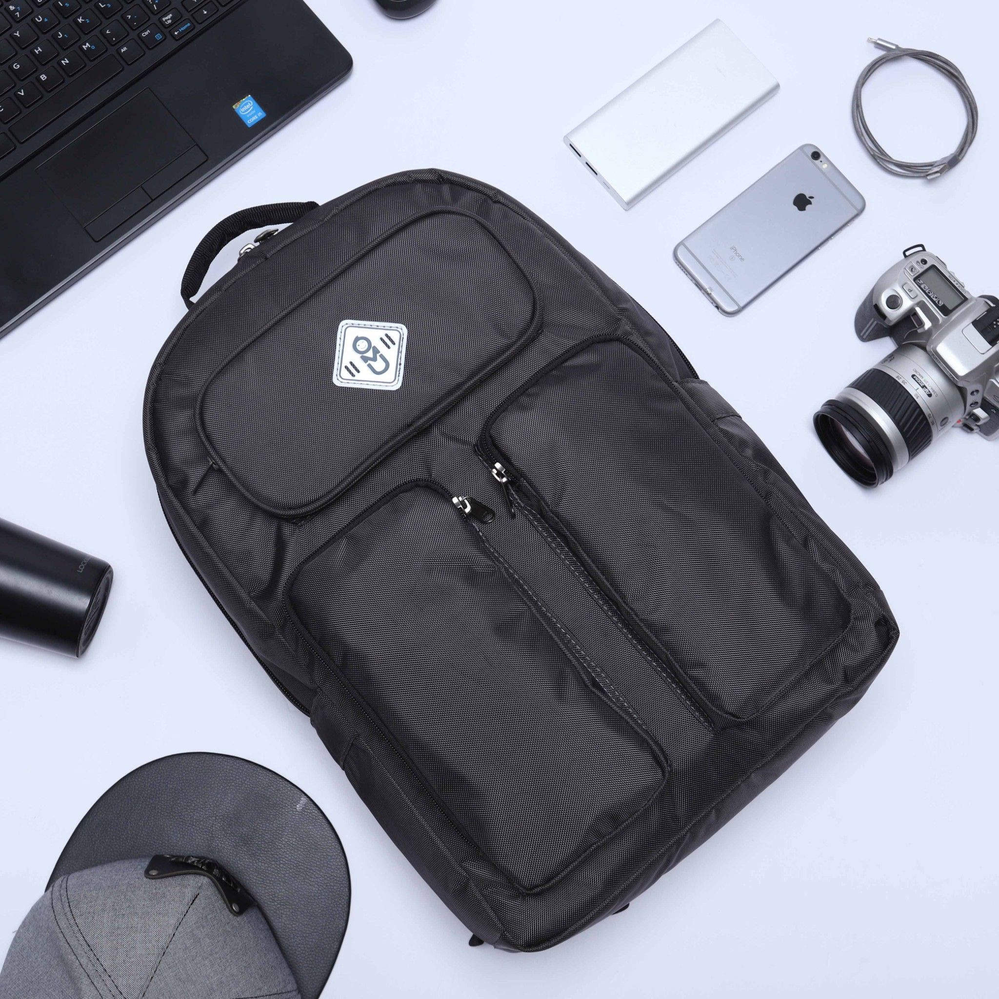 Balo UMO HUNKY Black BackPack - Balo Laptop Cao Cấp