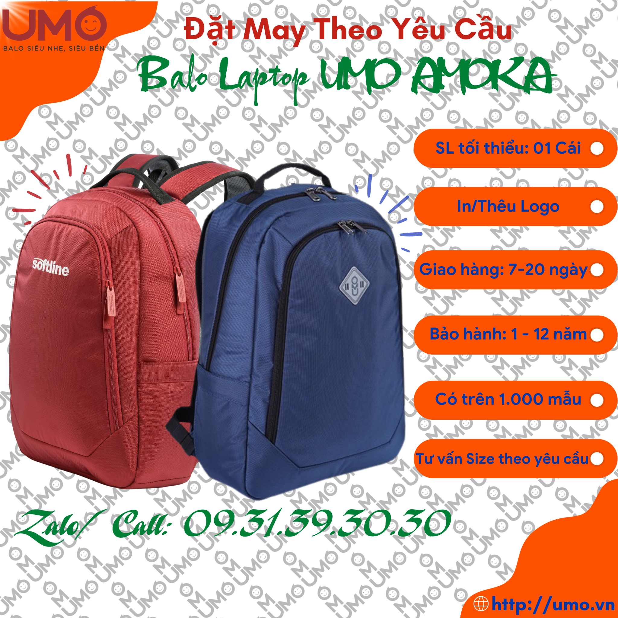May Balo Theo Yêu Cầu - Balo Logo LB2B975
