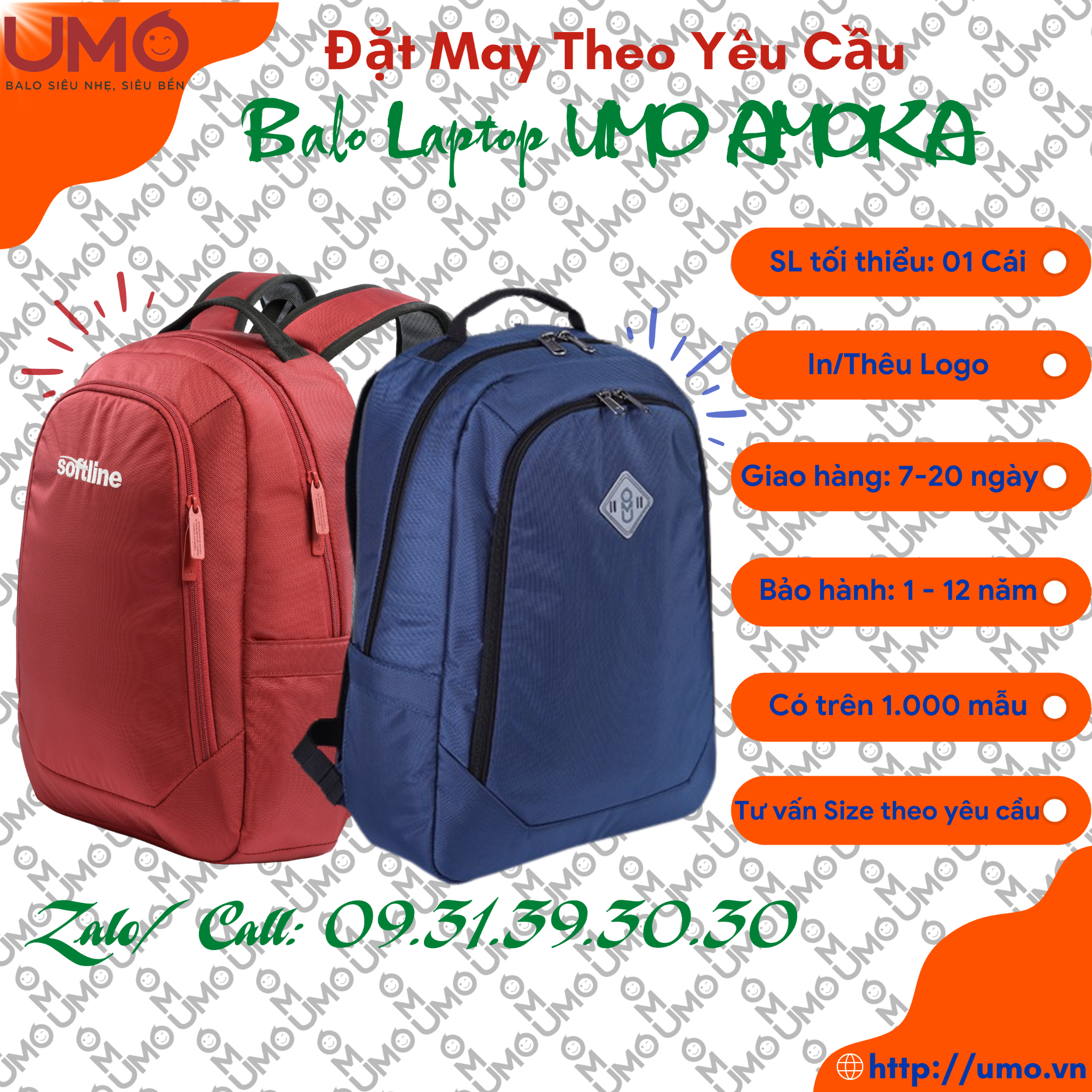  May Balo Theo Yêu Cầu - Balo Logo LB2B975 