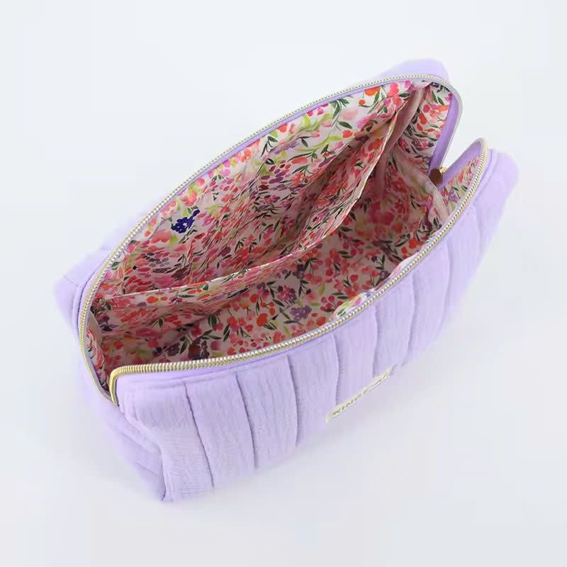 May Túi Trang Điểm Thời Trang Cho Nữ, Chất Liệu Cotton Tái Chế, Thiết Kế Chần Bông, Kích Thước Lớn Theo Yêu Cầu - TD2403