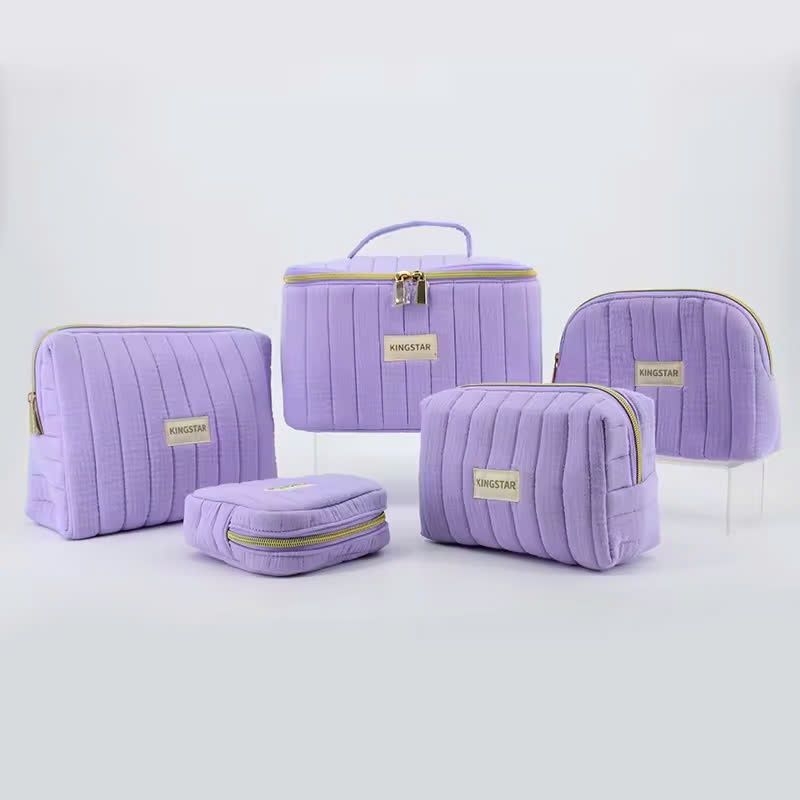 May Túi Trang Điểm Thời Trang Cho Nữ, Chất Liệu Cotton Tái Chế, Thiết Kế Chần Bông, Kích Thước Lớn Theo Yêu Cầu - TD2403