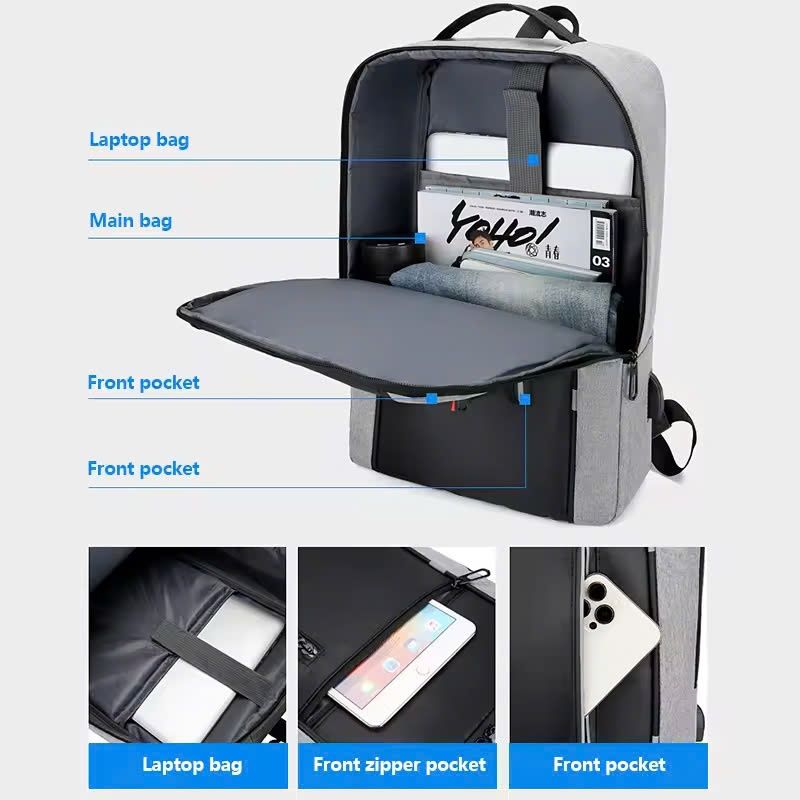 May Balo Laptop Thông Minh Chống Nước, Thiết Kế Mới, Tích Hợp Cổng USB Theo Yêu Cầu - BL2415