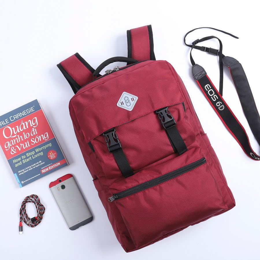 UMO TRAVELEYS BackPack D.Red - Balo Laptop Cao Cấp