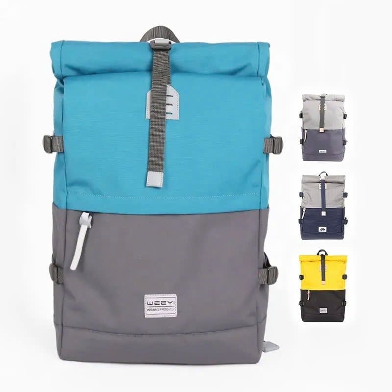 May Balo học sinh và du lịch cuộn tái chế Canvas khaki xanh theo yêu cầu - BL2464