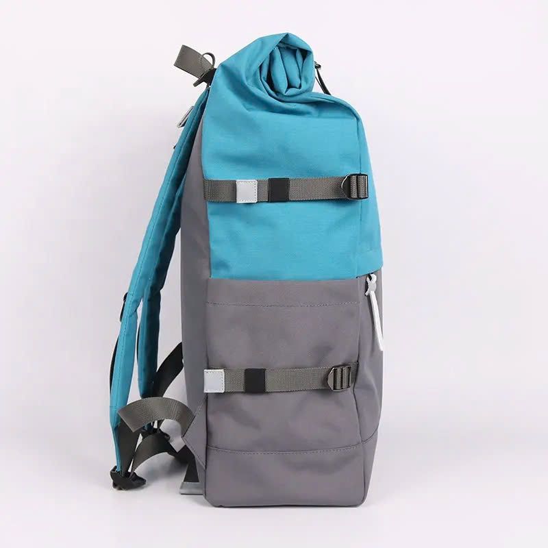 May Balo học sinh và du lịch cuộn tái chế Canvas khaki xanh theo yêu cầu - BL2464
