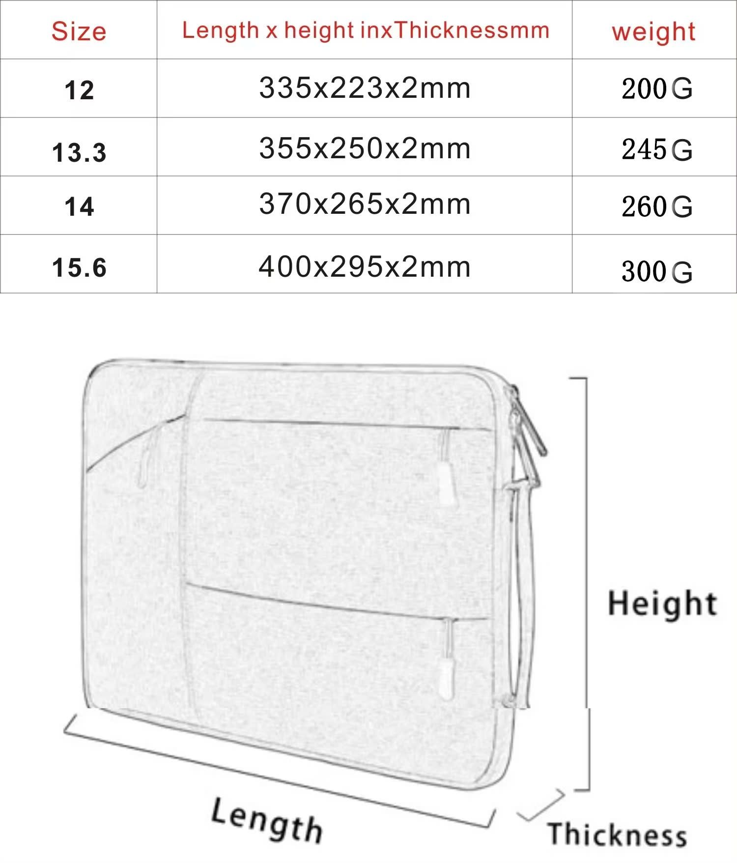 May Túi Chống Sốc Bảo Vệ Laptop 12-15.6 Inch Theo Yêu Cầu - TL2409