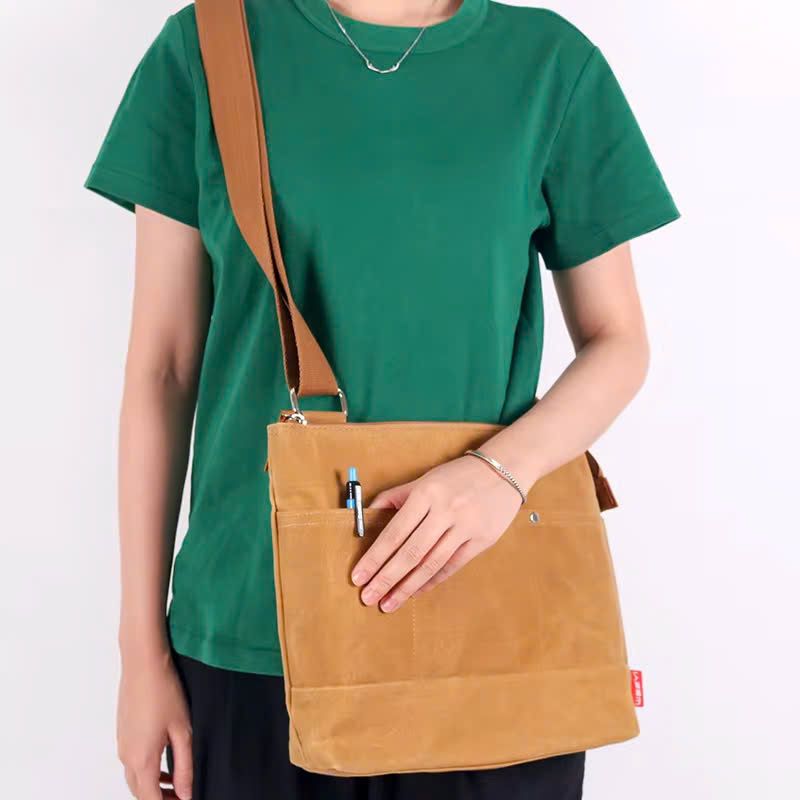 May Túi Đeo Chéo Unisex Vải Canvas Phủ Sáp Cỡ Trung Theo Yêu Cầu - BL2453