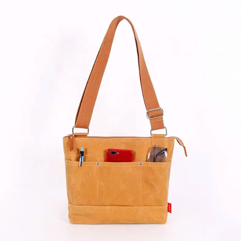 May Túi Đeo Chéo Unisex Vải Canvas Phủ Sáp Cỡ Trung Theo Yêu Cầu - BL2453