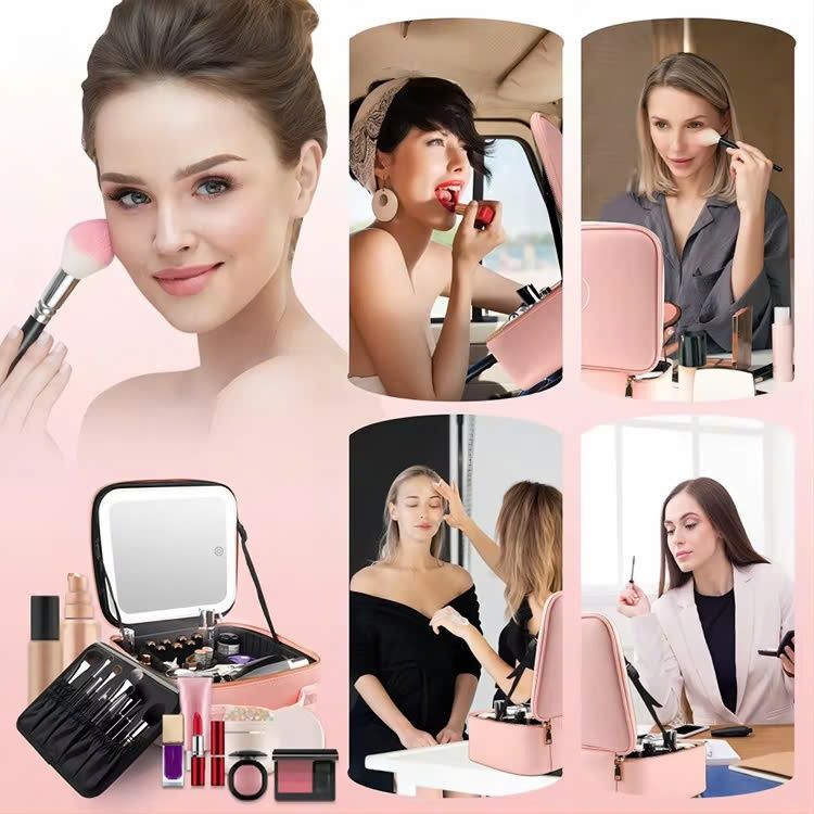 May Túi Trang Điểm Đa Năng Màu Hồng, Tùy Chỉnh Logo Theo Yêu Cầu - TD2408