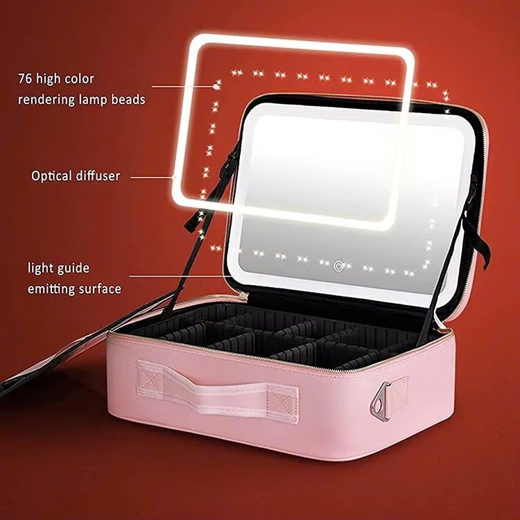 May Túi Trang Điểm Đa Năng Màu Hồng, Tùy Chỉnh Logo Theo Yêu Cầu - TD2408