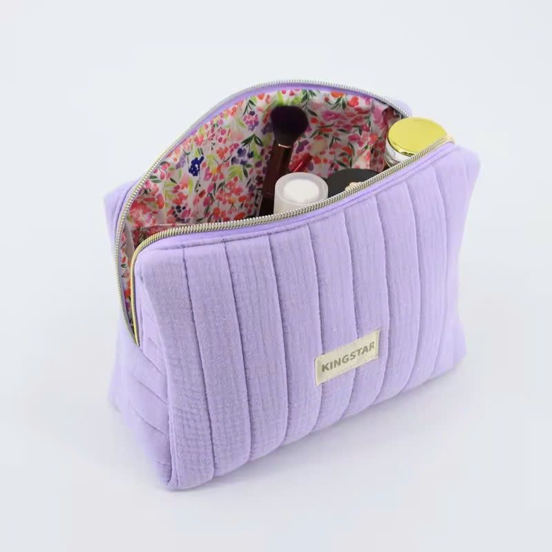 May Túi Trang Điểm Thời Trang Cho Nữ, Chất Liệu Cotton Tái Chế, Thiết Kế Chần Bông, Kích Thước Lớn Theo Yêu Cầu - TD2403