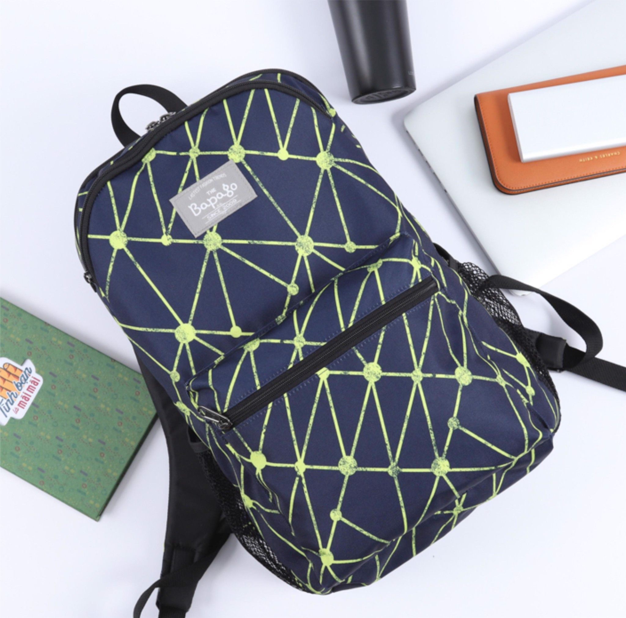  Balos AKIRA Navy/Green Backpack - Balo Thời Trang 