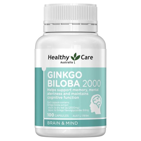 Viên Uống Bổ Não Ginkgo Biloba 2000mg Healthy Care 100 Viên