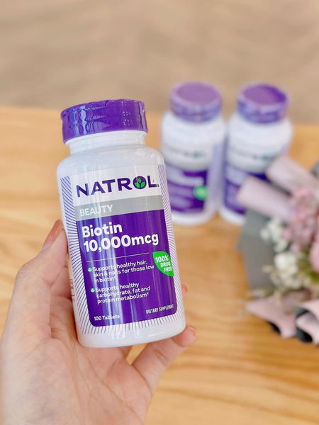 Viên Uống Mọc Tóc Biotin Beauty Natrol 10000Mg - 100 Viên