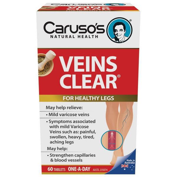 Viên Uống Trị Giãn Tĩnh Mạch Caruso’s Veins Clear Của Úc 60 viên