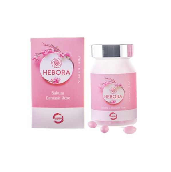 Viên Uống Thơm Cơ Thể Hebora Premium Sakura Damask Rose - 60 Viên