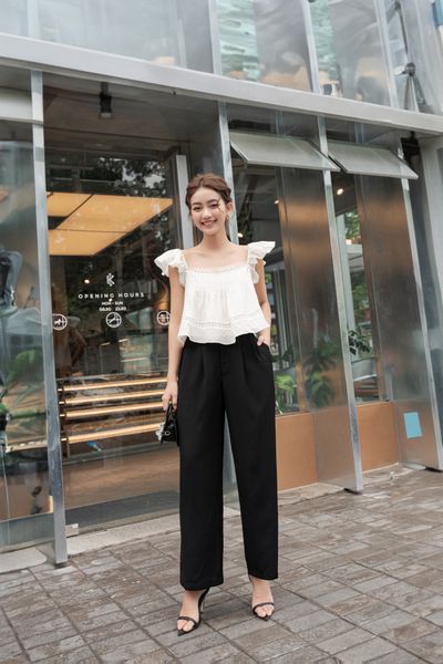  Quần Straight Leg Pants in Black 