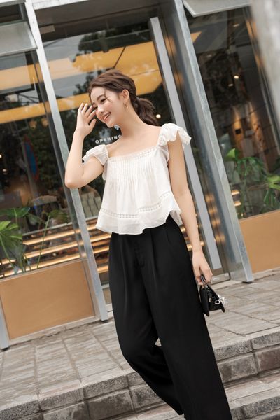  Quần Straight Leg Pants in Black 