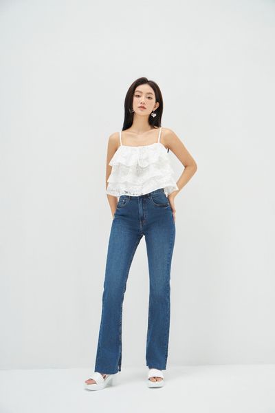  Quần Split Hem Flare Jeans 