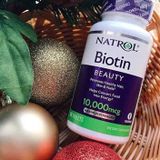 Viên uống mọc tóc đẹp da Natrol Biotin Beauty Fast Dissolve Strawberry