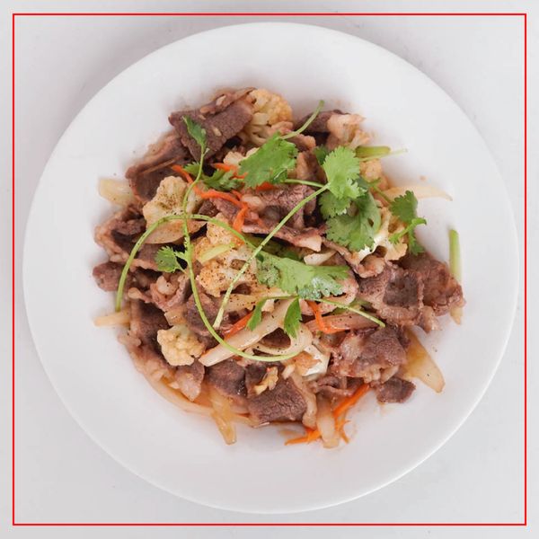 Bông cải xào ba chỉ bò